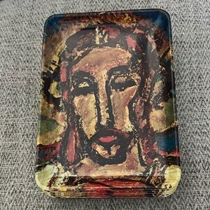 VTG 1984 Vatican Pavilion NewOrleans Worlds Fair Jesus Christ face plastic trays